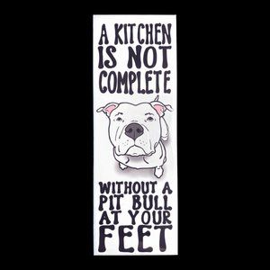 White Pit Bull Terrier Dog Kitchen Magnet Decor